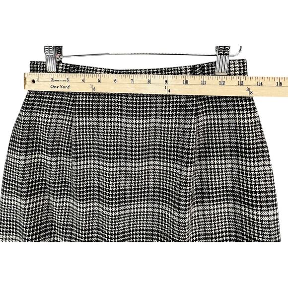 Talbots Vintage Pencil Skirt 10 Black Houndstooth Wool Academia Preppy Classic - Picture 6 of 13